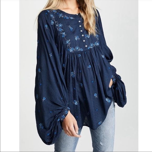 Free People Tops - NWT Free People Kiss From A Rose Embroidered Tunic